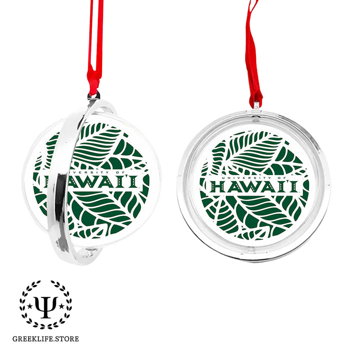 University of Hawaii MANOA Christmas Reversible Flat Round Ornament