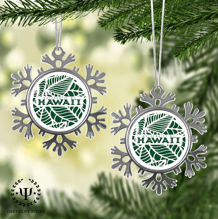 University of Hawaii MANOA Christmas Ornament - Snowflake Metal