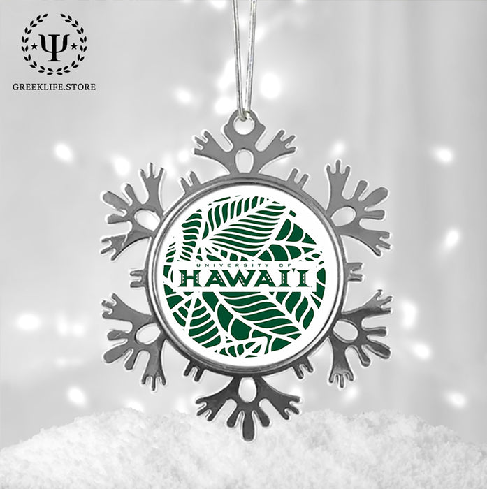University of Hawaii MANOA Christmas Ornament - Snowflake Metal