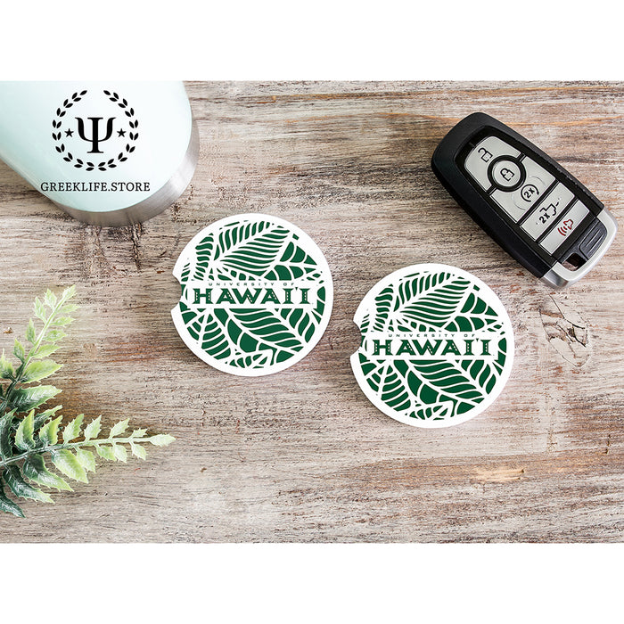 University of Hawaii MANOA Car Cup Holder Coaster (Set of 2)