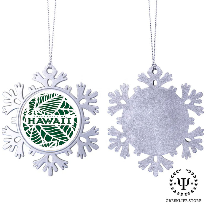 University of Hawaii MANOA Christmas Ornament - Snowflake Metal