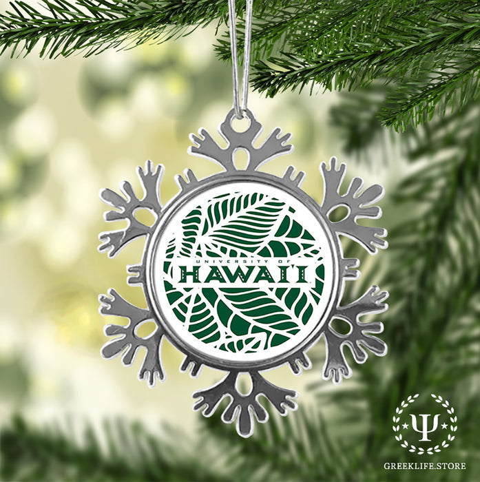 University of Hawaii MANOA Christmas Ornament - Snowflake Metal