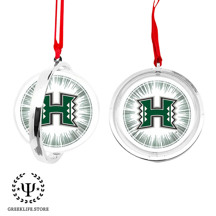 University of Hawaii MANOA Christmas Reversible Flat Round Ornament