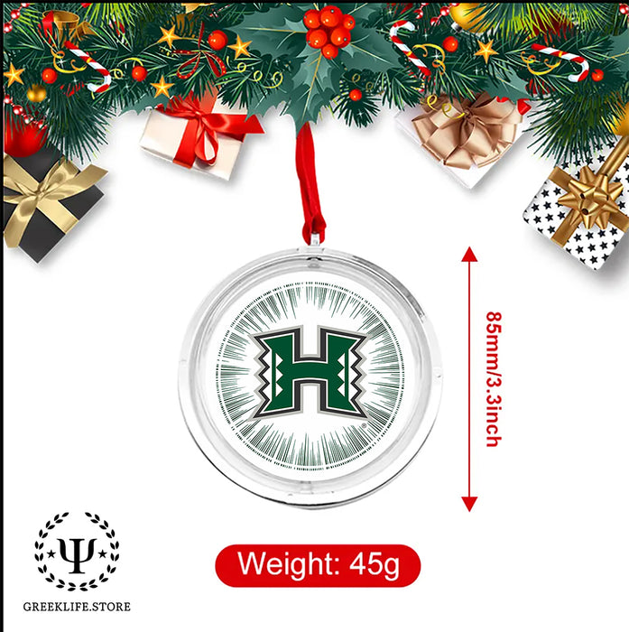 University of Hawaii MANOA Christmas Reversible Flat Round Ornament
