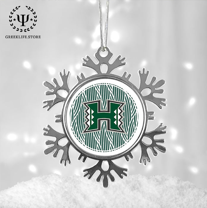 University of Hawaii MANOA Christmas Ornament - Snowflake Metal