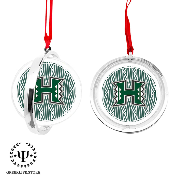 University of Hawaii MANOA Christmas Reversible Flat Round Ornament