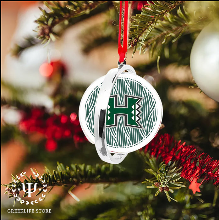 University of Hawaii MANOA Christmas Reversible Flat Round Ornament