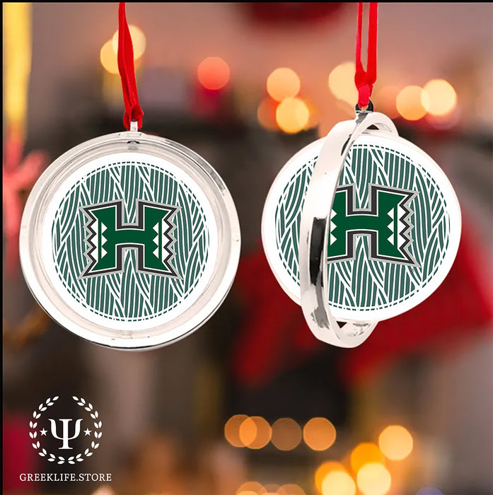 University of Hawaii MANOA Christmas Reversible Flat Round Ornament
