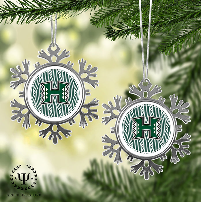 University of Hawaii MANOA Christmas Ornament - Snowflake Metal