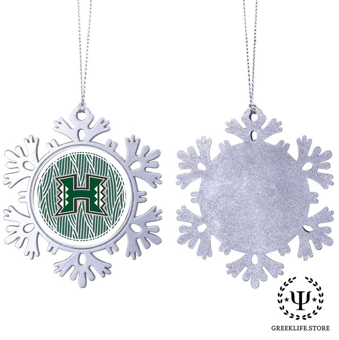 University of Hawaii MANOA Christmas Ornament - Snowflake Metal