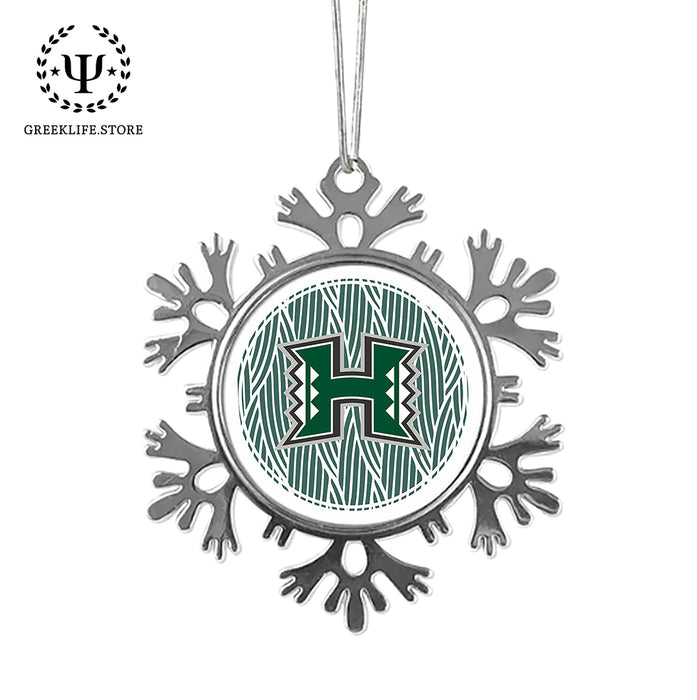 University of Hawaii MANOA Christmas Ornament - Snowflake Metal