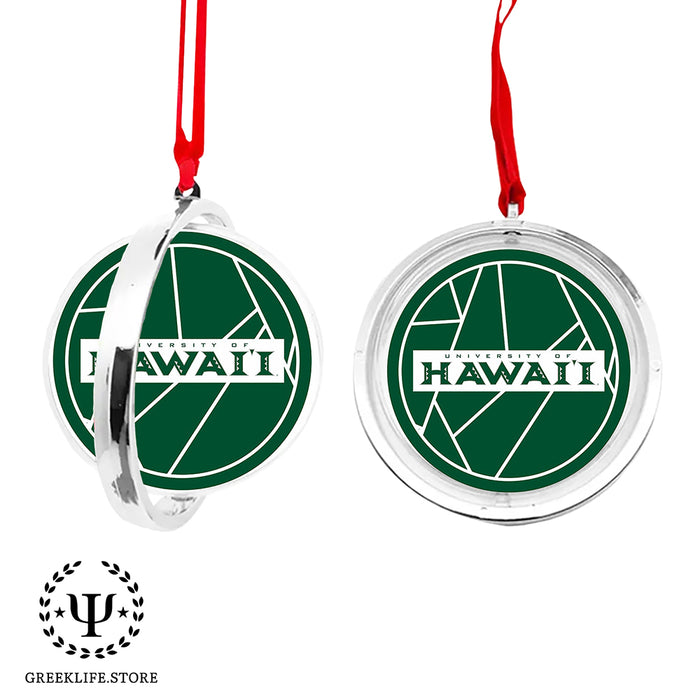 University of Hawaii MANOA Christmas Reversible Flat Round Ornament