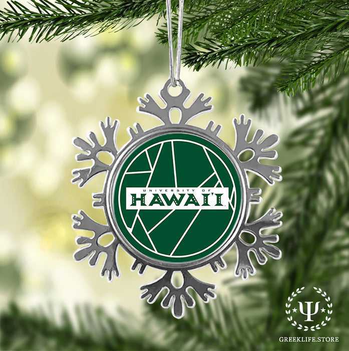 University of Hawaii MANOA Christmas Ornament - Snowflake Metal