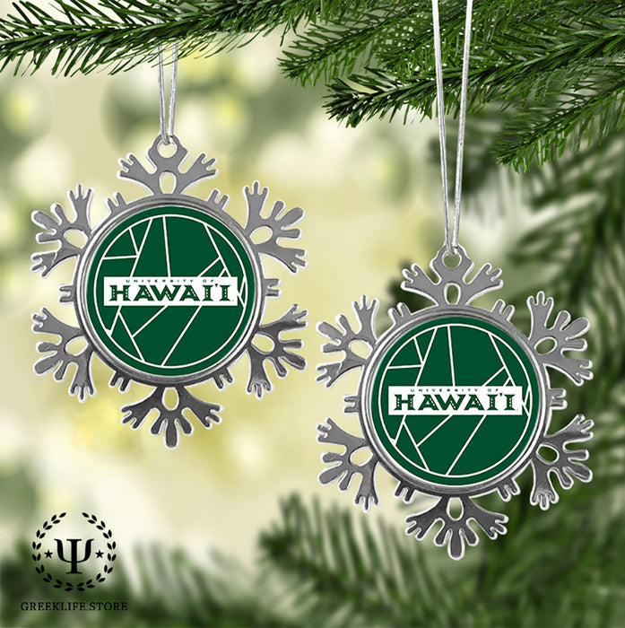 University of Hawaii MANOA Christmas Ornament - Snowflake Metal