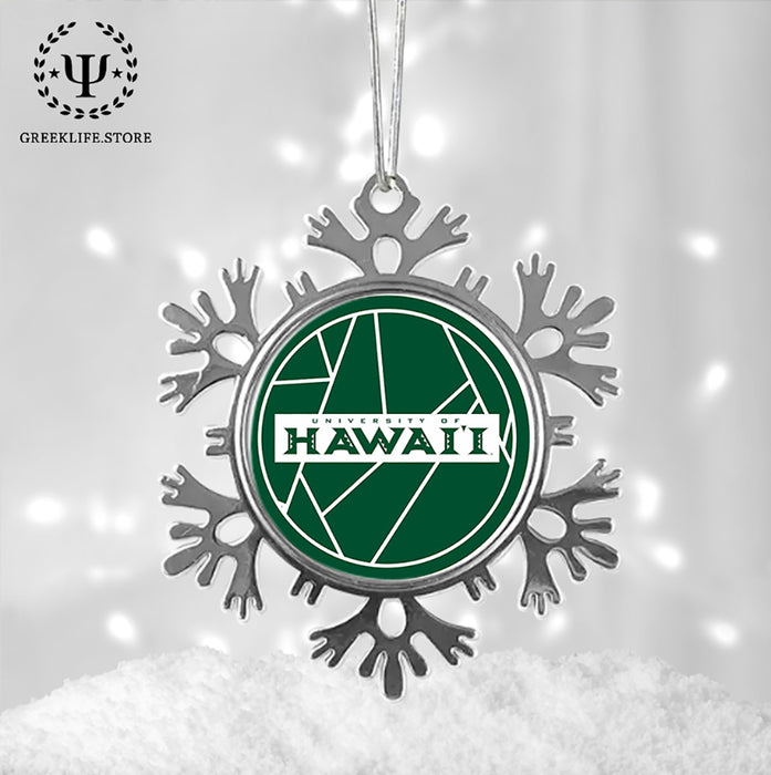 University of Hawaii MANOA Christmas Ornament - Snowflake Metal
