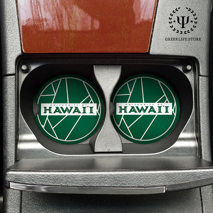 University of Hawaii MANOA Car Cup Holder Coaster (Set of 2)