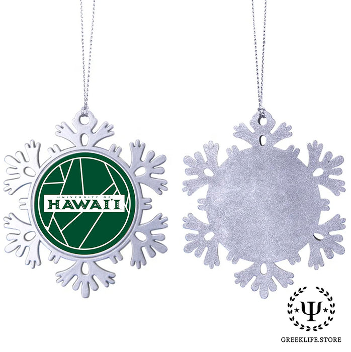 University of Hawaii MANOA Christmas Ornament - Snowflake Metal