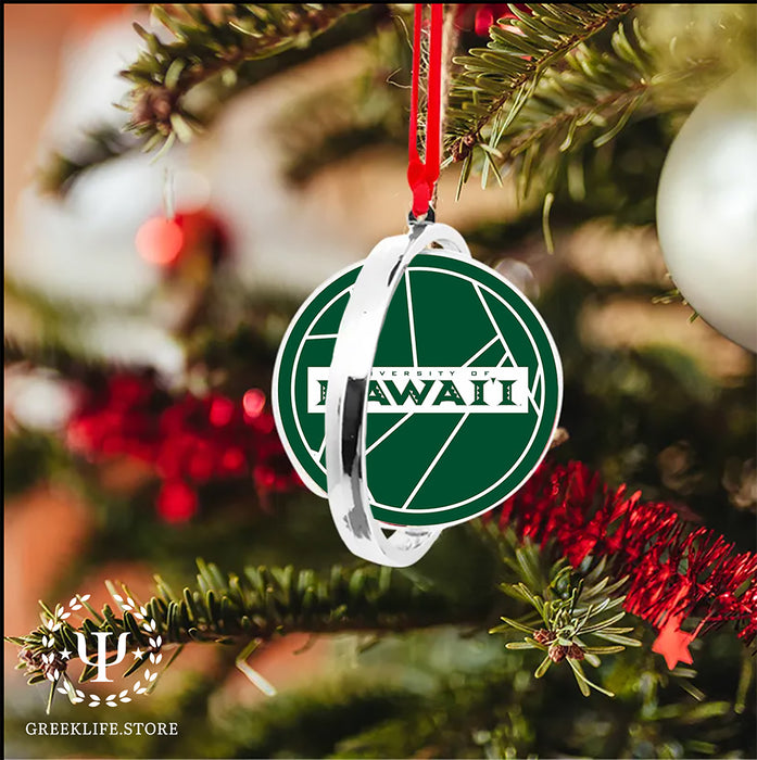 University of Hawaii MANOA Christmas Reversible Flat Round Ornament