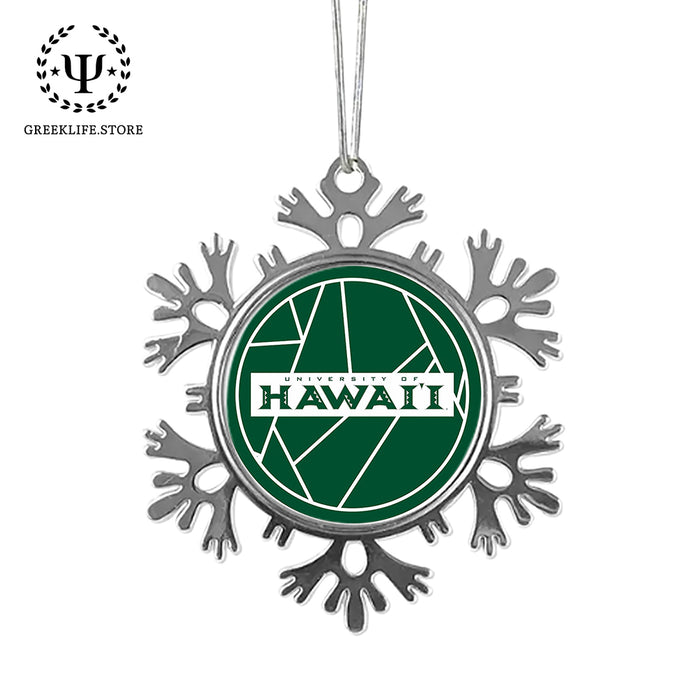 University of Hawaii MANOA Christmas Ornament - Snowflake Metal