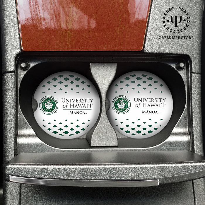 University of Hawaii MANOA Car Cup Holder Coaster (Set of 2)