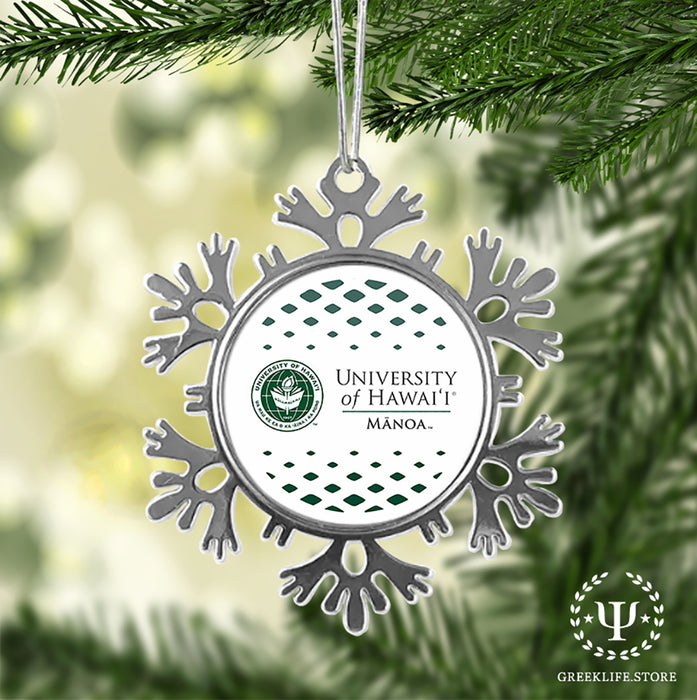 University of Hawaii MANOA Christmas Ornament - Snowflake Metal
