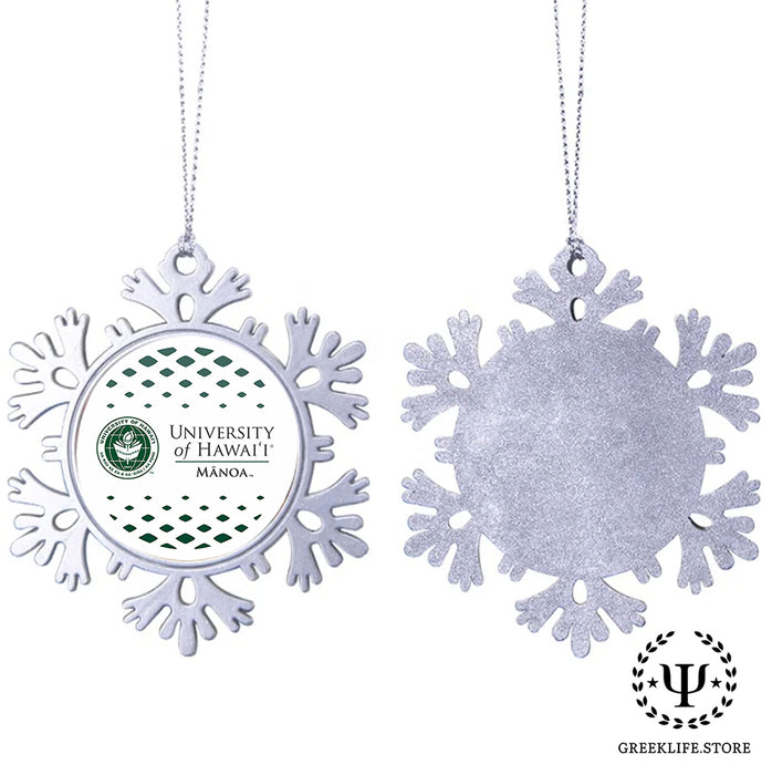 University of Hawaii MANOA Christmas Ornament - Snowflake Metal