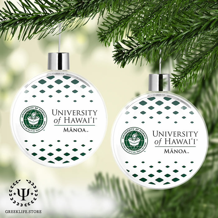 University of Hawaii MANOA Christmas Ornament Flat Round