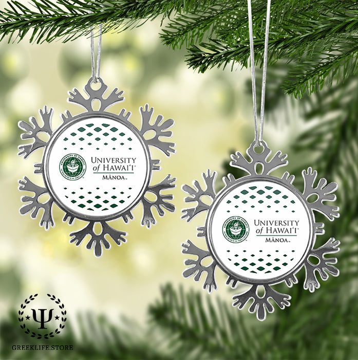 University of Hawaii MANOA Christmas Ornament - Snowflake Metal
