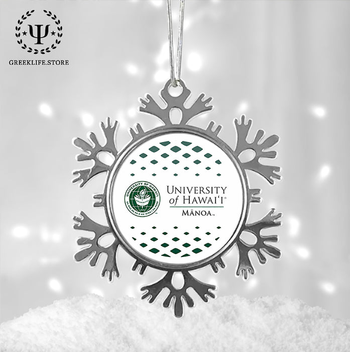 University of Hawaii MANOA Christmas Ornament - Snowflake Metal
