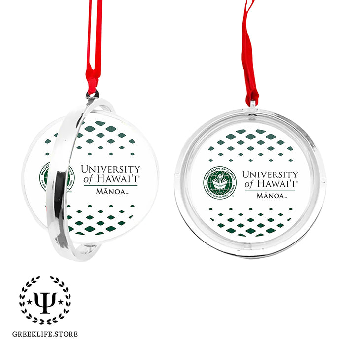 University of Hawaii MANOA Christmas Reversible Flat Round Ornament