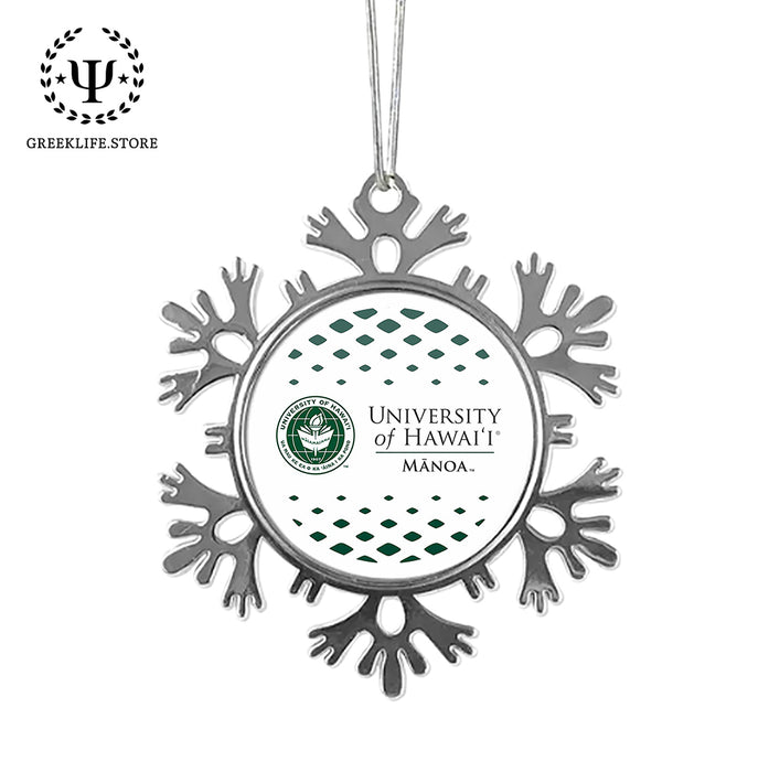 University of Hawaii MANOA Christmas Ornament - Snowflake Metal