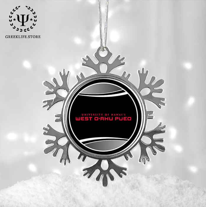 University of Hawaii WEST O'AHU Christmas Ornament - Snowflake Metal