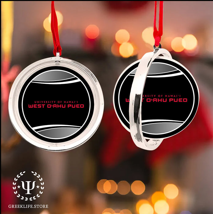 University of Hawaii WEST O'AHU Christmas Reversible Flat Round Ornament