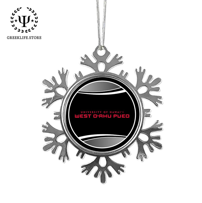 University of Hawaii WEST O'AHU Christmas Ornament - Snowflake Metal
