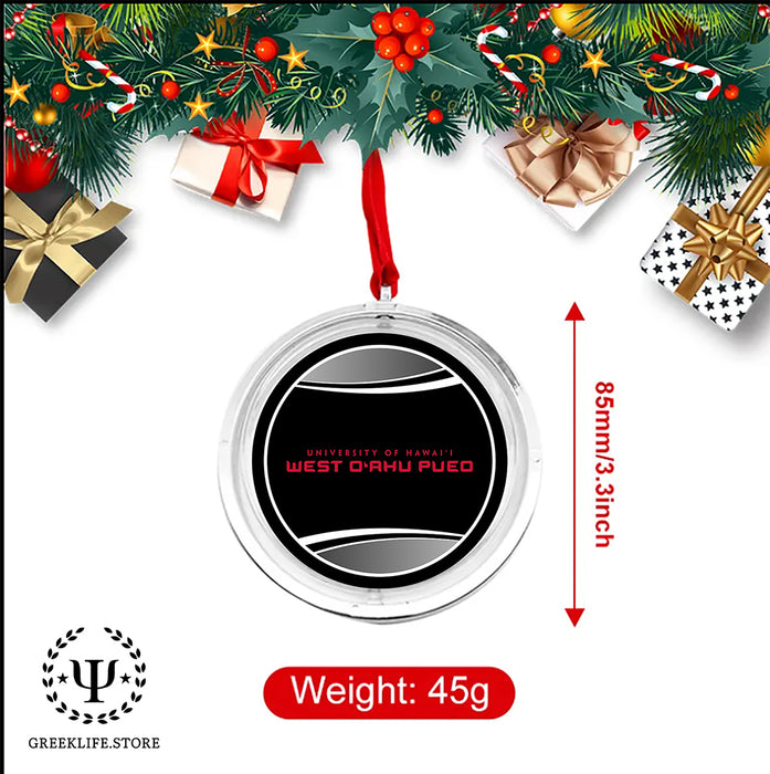 University of Hawaii WEST O'AHU Christmas Reversible Flat Round Ornament