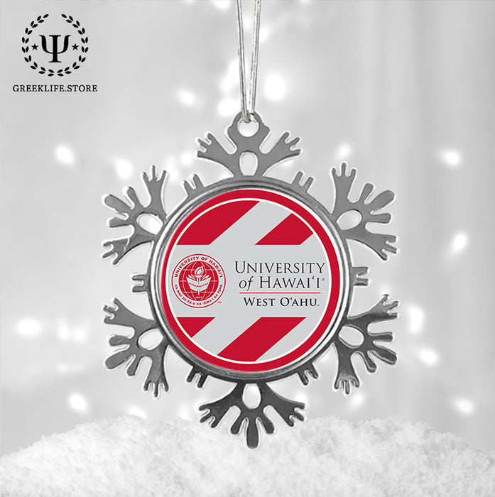 University of Hawaii WEST O'AHU Christmas Ornament - Snowflake Metal