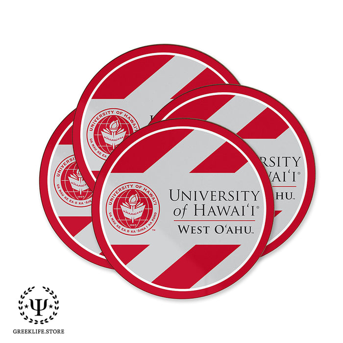 University of Hawaii WEST O'AHU Beverage coaster round (Set of 4)