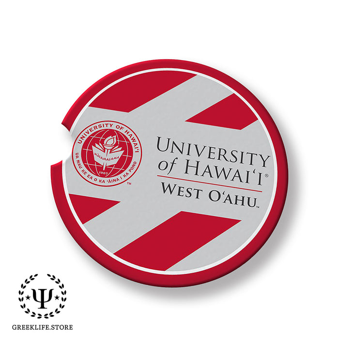 University of Hawaii WEST O'AHU Car Cup Holder Coaster (Set of 2)