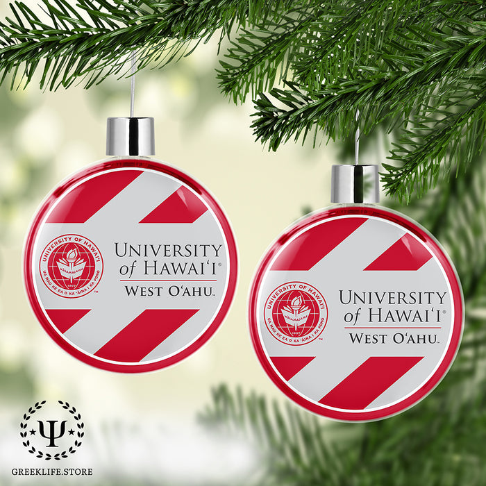 University of Hawaii WEST O'AHU Christmas Ornament Flat Round