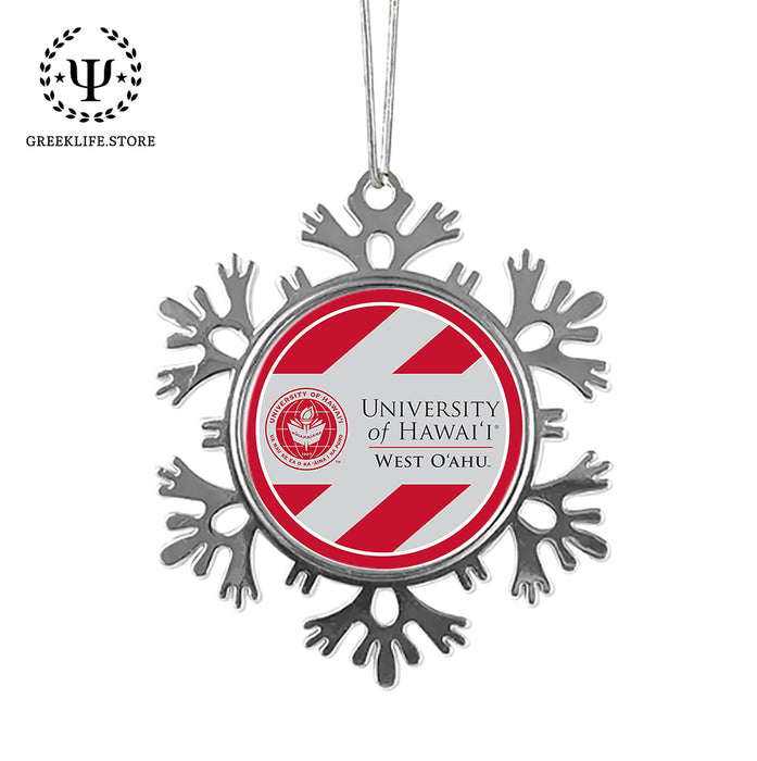 University of Hawaii WEST O'AHU Christmas Ornament - Snowflake Metal