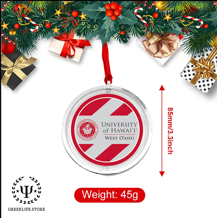 University of Hawaii WEST O'AHU Christmas Reversible Flat Round Ornament