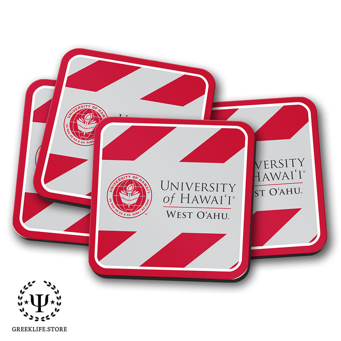 University of Hawaii WEST O'AHU Beverage Coasters Square (Set of 4)