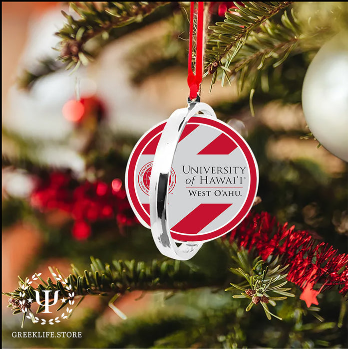 University of Hawaii WEST O'AHU Christmas Reversible Flat Round Ornament