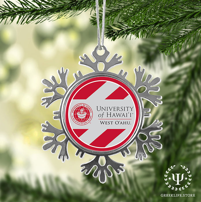 University of Hawaii WEST O'AHU Christmas Ornament - Snowflake Metal