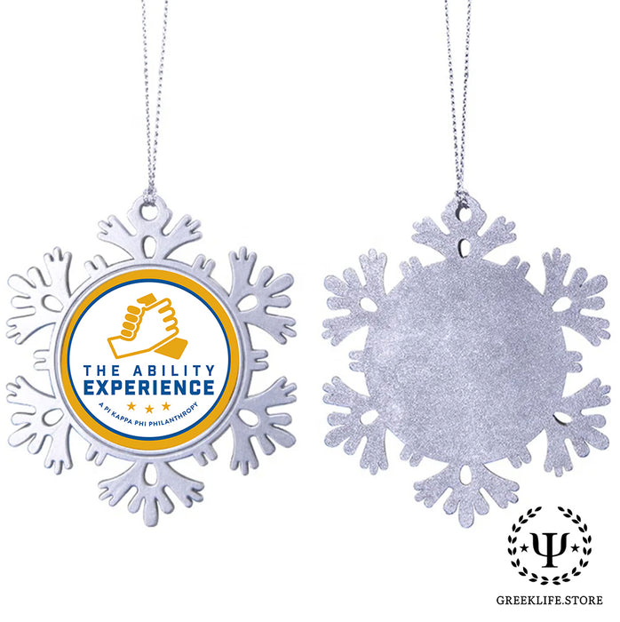 Pi Kappa Phi Christmas Ornament - Snowflake Metal