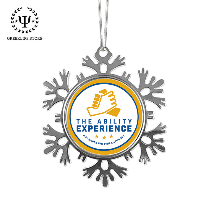 Pi Kappa Phi Christmas Ornament - Snowflake Metal