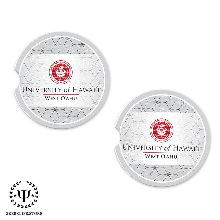 University of Hawaii WEST O'AHU Car Cup Holder Coaster (Set of 2)