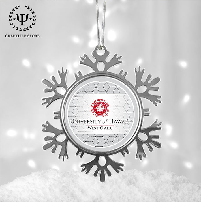 University of Hawaii WEST O'AHU Christmas Ornament - Snowflake Metal