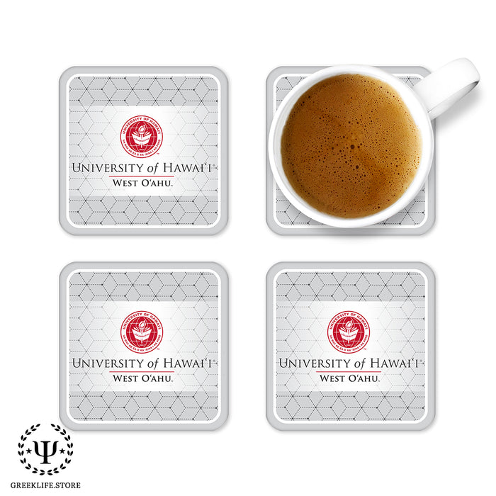 University of Hawaii WEST O'AHU Beverage Coasters Square (Set of 4)