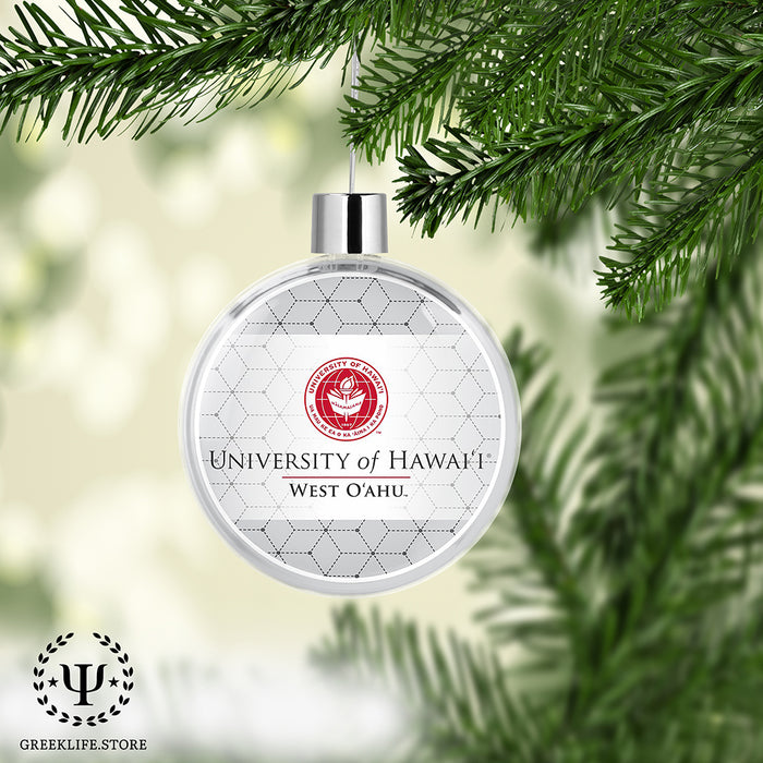 University of Hawaii WEST O'AHU Christmas Ornament Flat Round